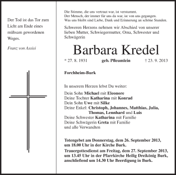 Anzeige von Barbara Kredel von MGO