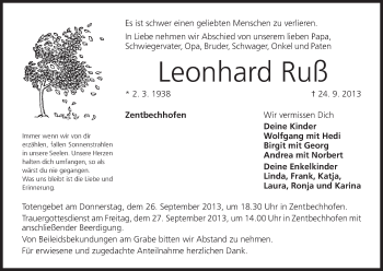 Anzeige von Leonhard Ruß von MGO