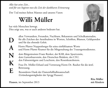 Anzeige von Willi Müller von MGO