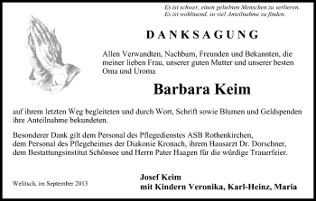 Anzeige von Barbara Keim von MGO