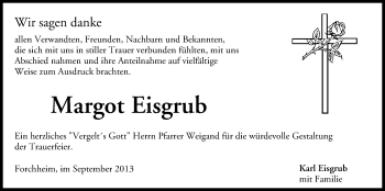 Anzeige von Margot Eisgrub von MGO
