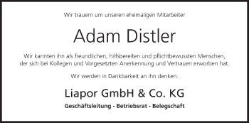 Anzeige von Adam Distler von MGO