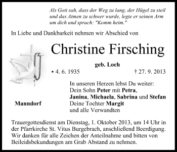 Anzeige von Christine Firsching von MGO
