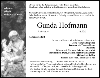 Anzeige von Gunda Hofmann von MGO