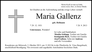 Anzeige von Maria Gallenz von MGO