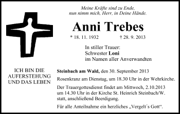 Anzeige von Anni Trebes von MGO