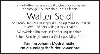 Anzeige von Walter Seidl von MGO
