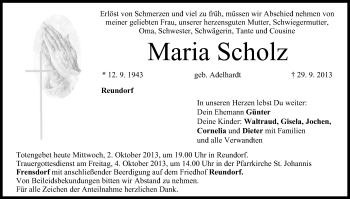 Anzeige von Maria Scholz von MGO
