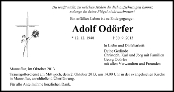 Anzeige von Adolf Odörfer von MGO