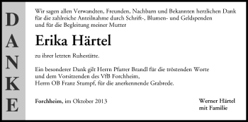 Anzeige von Erika Härtel von MGO
