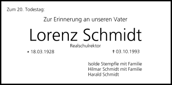 Anzeige von Lorenz Schmidt von MGO