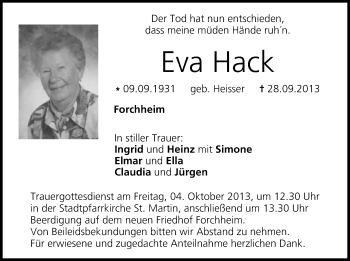 Anzeige von Eva Hack von MGO