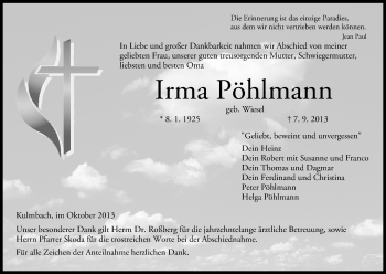 Anzeige von Irma Pöhlmann von MGO