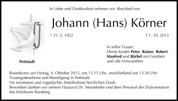 Anzeige von Johann Körner von MGO