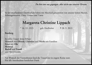 Anzeige von Margareta Christine Lippach von MGO