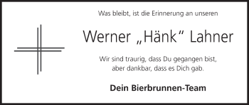 Anzeige von Werner Lahner von MGO