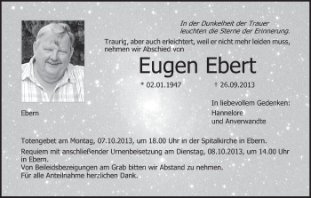 Anzeige von Eugen Ebert von MGO