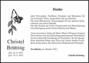 Anzeige von Christel Brütting von MGO