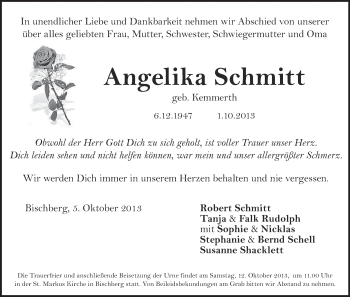 Anzeige von Angelika Schmitt von MGO