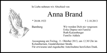 Anzeige von Anna Brand von MGO