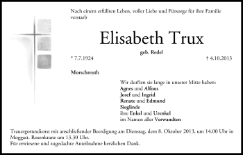 Anzeige von Elisabeth Trux von MGO