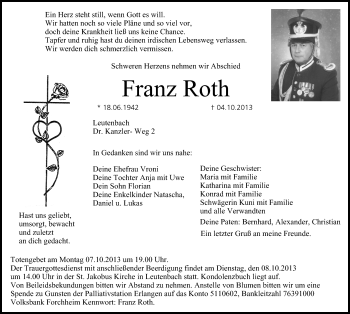 Anzeige von Franz Roth von MGO
