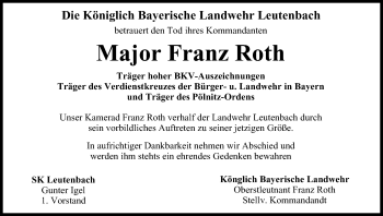 Anzeige von Franz Roth von MGO