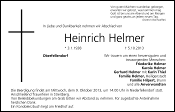 Anzeige von Heinrich Helmer von MGO