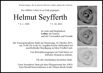 Anzeige von Helmut Seyfferth von MGO