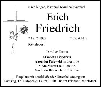 Anzeige von Erich Friedrich von MGO