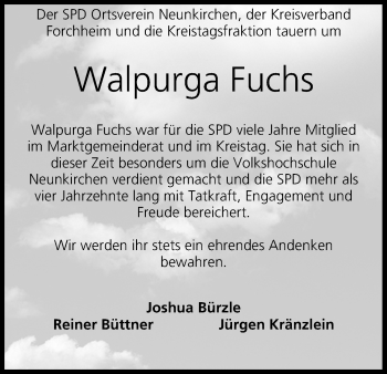 Anzeige von Walpurga Fuchs von MGO