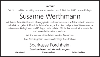 Anzeige von Susanne Werthmann von MGO