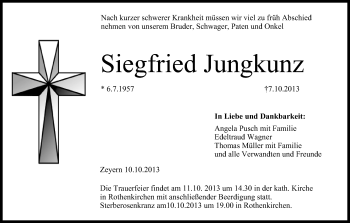 Anzeige von Siegfried Jungkunz von MGO