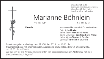 Anzeige von Marianne Böhnlein von MGO