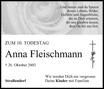 Anzeige von Anna Fleischmann von MGO
