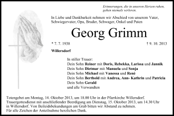 Anzeige von Georg Grimm von MGO