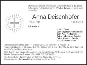 Anzeige von Anna Deisenhofer von MGO