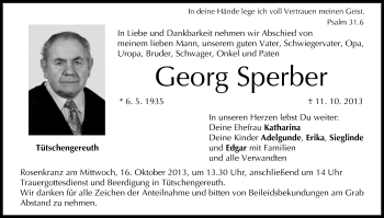 Anzeige von Georg Sperber von MGO