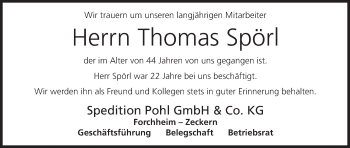 Anzeige von Thomas Spörl von MGO
