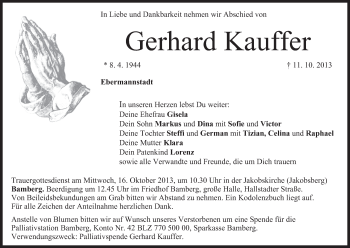 Anzeige von Gerhard Kauffer von MGO