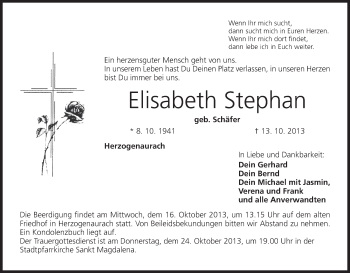 Anzeige von Elisabeth Stephan von MGO