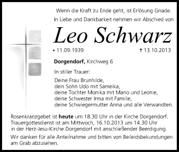 Anzeige von Leo Schwarz von MGO