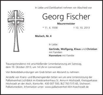 Anzeige von Georg Fischer von MGO