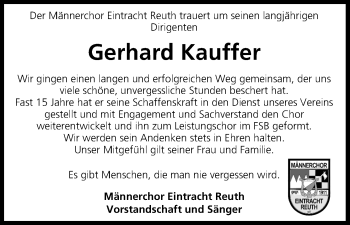 Anzeige von Gerhard Kauffer von MGO