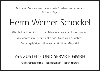 Anzeige von Werner Schockel von MGO