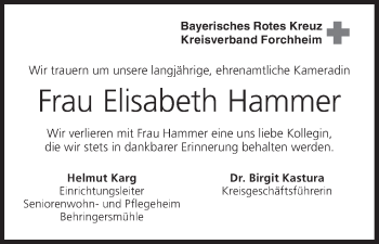 Anzeige von Elisabeth Hammer von MGO