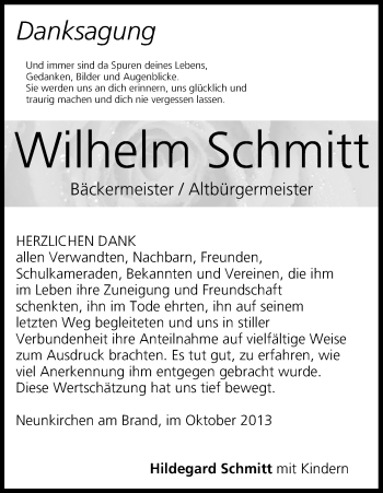 Anzeige von Wilhelm Schmitt von MGO