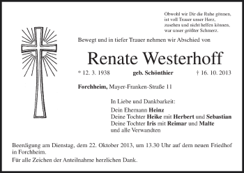 Anzeige von Renate Westerhoff von MGO