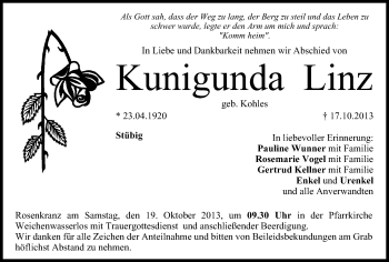 Anzeige von Kunigunda Linz von MGO