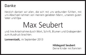 Anzeige von Max Seubert von MGO